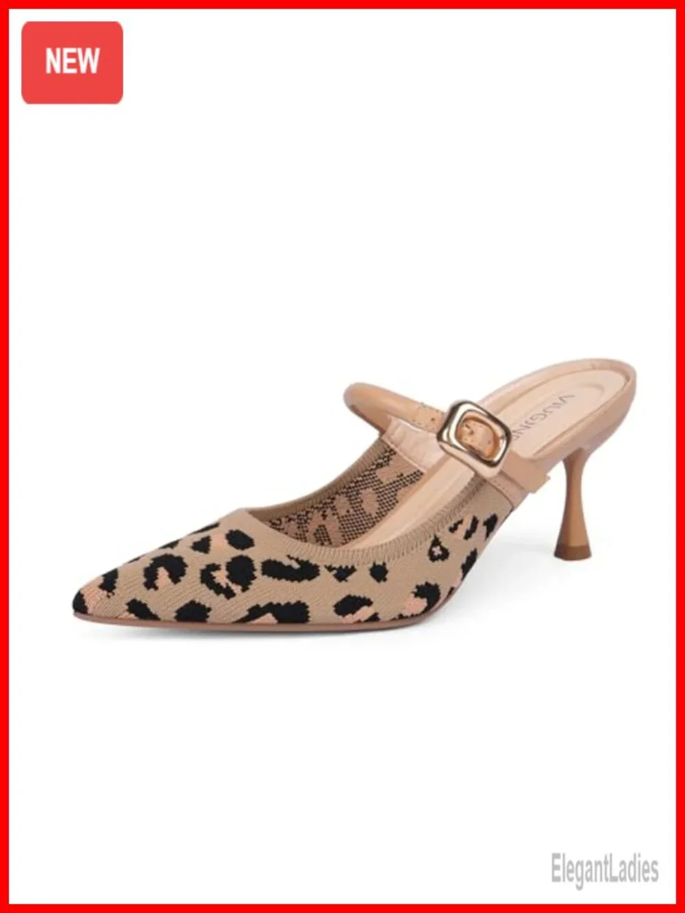 Closed Toe Kitten Heel Mules Pointed Toe Slip On Buckle Strap Women's Heels